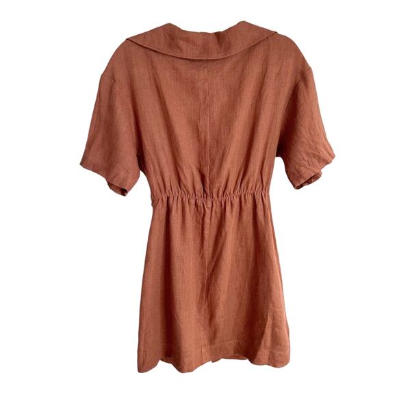 Nanushka Taiga Linen Mini Dress Small Brown NEW - Picture 6 of 9